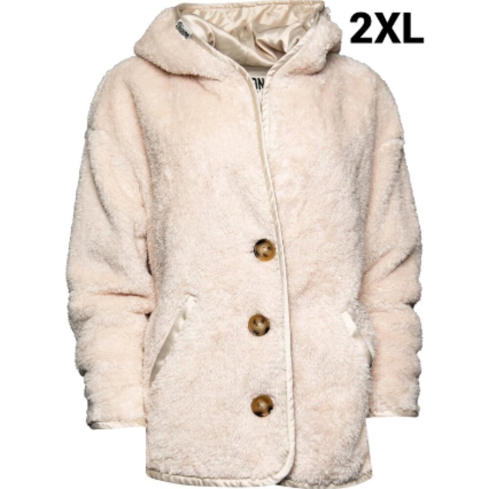 Dixxon Flannel LATTE Sherpa Cardigan - Women's 2XL